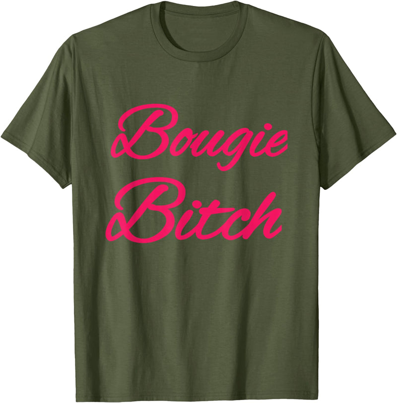 Mood wear Bougie Bitch T-Shirt - Black, Small - Modern Fun, Letter Print - Halloween, Party, Birthday, Christmas - Women,