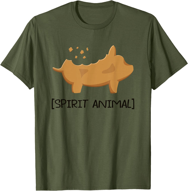 Marranito Gifts Mexican Gingerbread Pigs Marranito T-Shirt - Olive Green