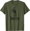 Always Late - White Rabbit Alice Wonderland T-Shirt in Olive Green