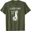 Cute Cartoon Llama Mama Gifts T Shirts & Hoodies Funny Mens Womens Kids Llama Game Don't Look At The Llama T-Shirt - Olive Green
