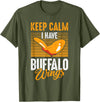 Buffalo Wings Fried Chicken Hot Wing Sauce T-Shirt - Olive Green