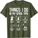 Things I Do in My Spare Time Bunny Rabbit Girls Kids Womens T-Shirt in Olive Green