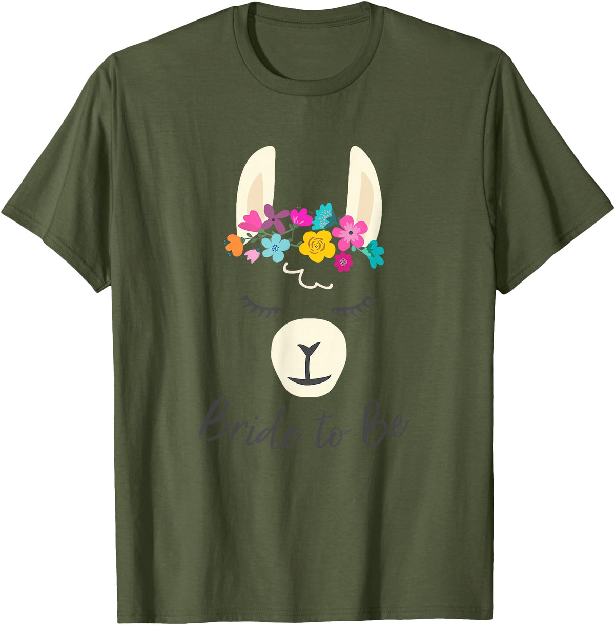 Gym is Bae Llama Bride to Be Wedding Bridal Shower Alpaca T-Shirt - Olive Green