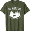 Explore Tees Go Outside Worst Case Scenario A Bear Kills You Explorer Tee T-Shirt - Olive Green