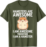 Cute Hamster Design for Men Women Kids Animal Hamster Lover T-Shirt - Olive Green