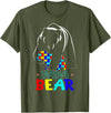 Papa Bear Autism Awareness Month Gifts Autism Dad Papa Bear Autism Awareness Gifts for Autism Dad Support T-Shirt - Olive Green