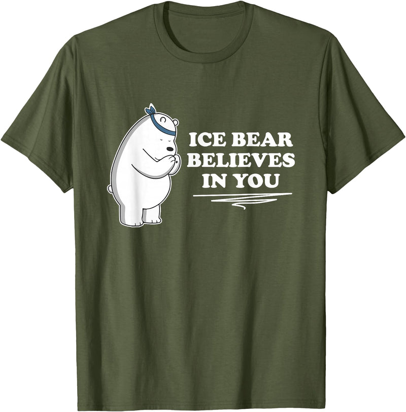 Mens Ice Bear Shirt Mens Ice Bear Tshirt Animal Gift Tee T-Shirt - Olive Green
