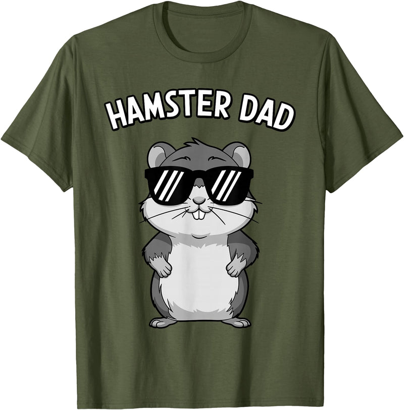 Funny Hamster Design for Men Dad Boys Animal Hamster Lover T-Shirt - Olive Green