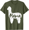 Happy Mothers Day Shirt Cute Gift Ideas Cute Proud Mama Llama Alpaca Happy Mothers Day Gift Shirt T-Shirt - Olive Green