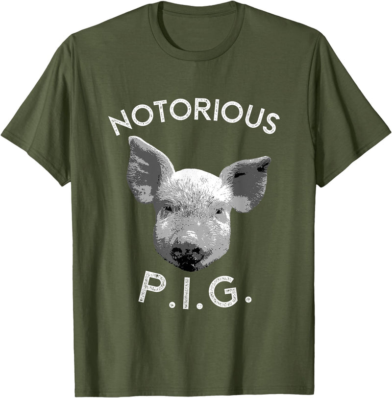 Funny Piggy Smalls Bacon Lover Floribama Shore Tee Notorious PIG Funny Pet Pig Lover Cute Farmer Gift T-Shirt - Olive Green