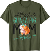 Cute Guinea Pig Lover HS0 Guinea Pig Mom Best Guinea Pig Mom Ever T-Shirt - Olive Green