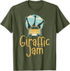 Hadley Designs Giraffe Giraffic Jam For Women Men Kids, Funny Animal T-Shirt - Olive Green
