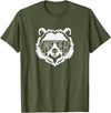 oma Bear Family Apparel Grandma Bear Face with Sunglasses T-Shirt - Olive Green