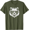 grandpa Bear Family Apparel Grandpa Bear Face with Sunglasses T-Shirt - Olive Green