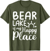 Lake Gifts & Accessories Bear Lake Is My Happy Place - Camping Nature Outdoor Lake T-Shirt - Olive Green