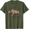 Yellowstone National Park Bison Clothing Co Yellowstone National Park Wyoming Buffalo Bison T-Shirt - Olive Green