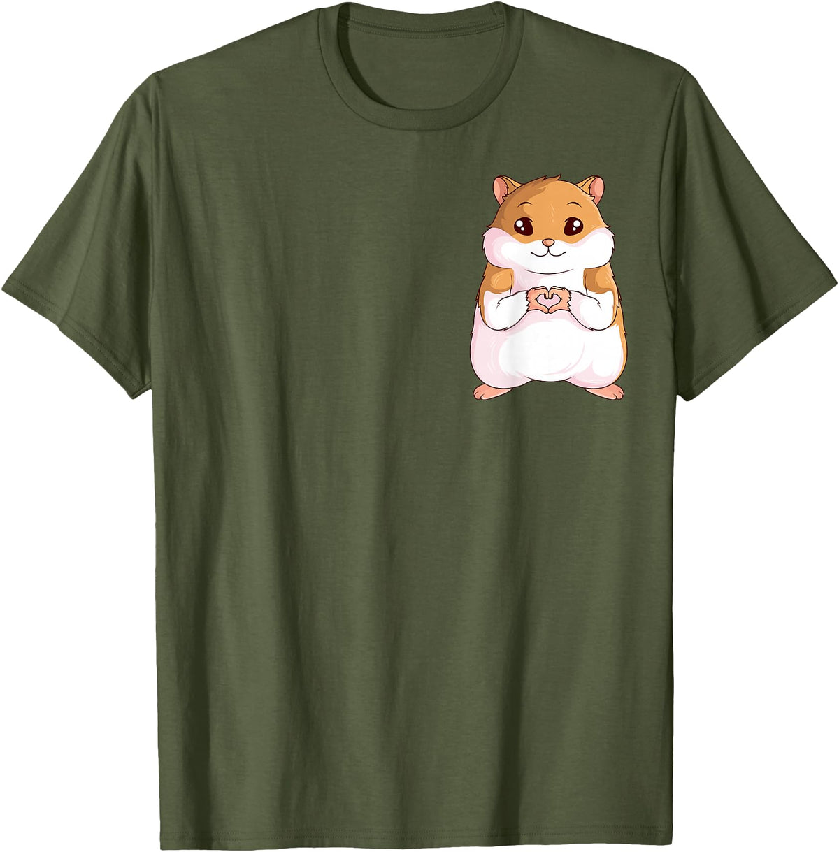 Hamster Children Boys Girls T-Shirt - Olive Green