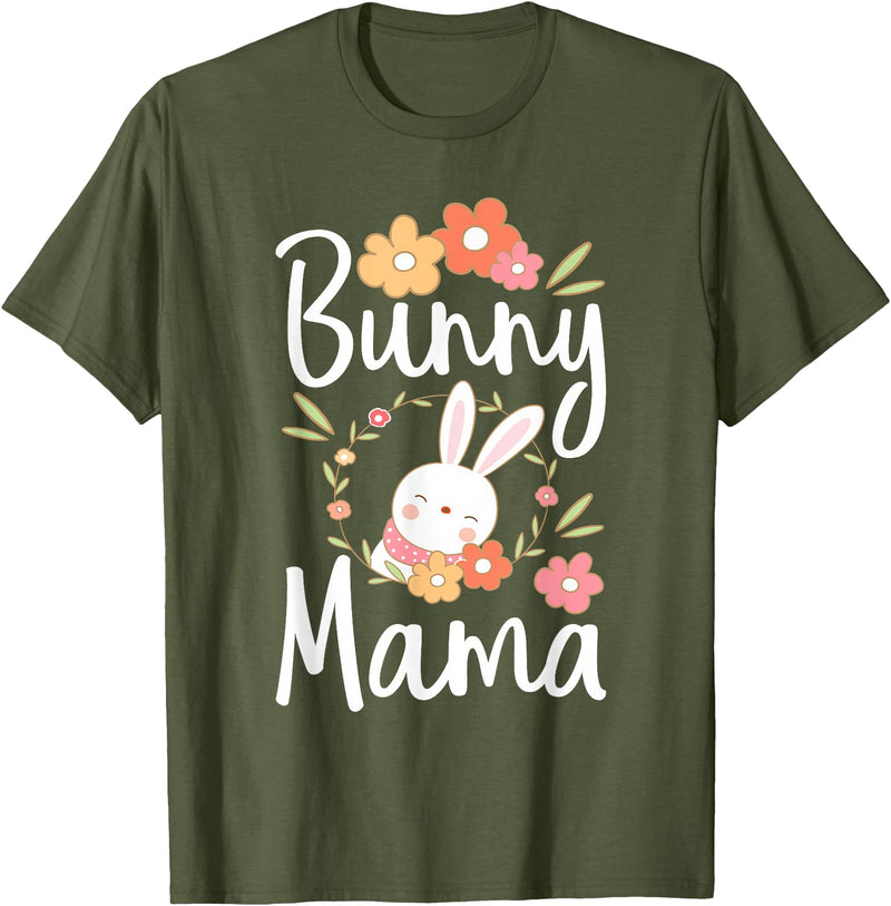 Bunny Mama - Rabbit Lover Zookeeper Farmer Veterinarian T-Shirt in Olive Green