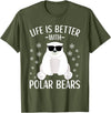 Polar Bears Accessories for Men Women & Kids Life Is Better With Polar Bears Cool Polar Bear for Kids T-Shirt - Olive Green