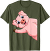 Funny Pig Lover & Owner Gift Ideas Pig Swine Kids Boys Girls Women T-Shirt - Olive Green