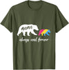Cute Pansexual and Bisexual Mama Gift Tee Cute Pansexual Mama Bear T-Shirt - Olive Green