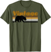 Equal Rights Gay Bear Sânpebe Designs Vintage Gay Bear T-Shirt - Olive Green