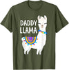 Birthday Llama Shirts Gift Daddy Llama Funny Father's Day Shirt Men, Dad, Dad Birthday T-Shirt - Olive Green