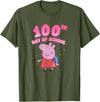 Peppa Pig 100th Day Of School Celebration Confetti T-Shirt - Olive Green