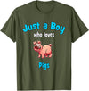 Boys Pig Shirts & Gifts for Kids Pig Shirt for Boys | Children's Pig T-Shirt - Olive Green