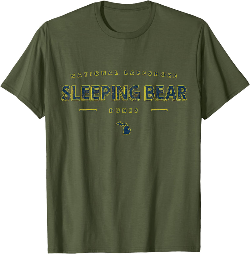 Michigan Style Co. Sleeping Bear Dunes National Lakeshore Michigan T-Shirt - Olive Green
