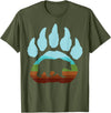 Big Bear Grizzly Paw Gift Design Big Texas Bear Claw Gift Design Idea For Bear Fans T-Shirt - Olive Green