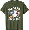 Kinda Fit Sorta Fat Gift Funny Gym Weightlifting Kinda Fit Sorta Fat Tshirt Funny Gym Body Cute Bear Retro T-Shirt - Olive Green