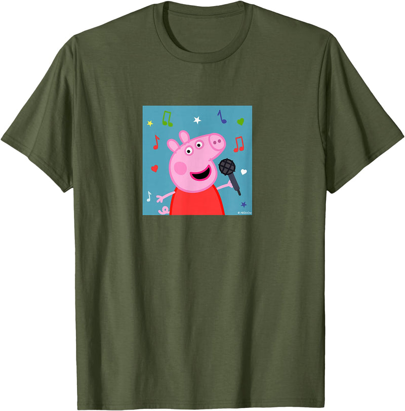 Peppa Pig - Music Album T-Shirt - Olive Green