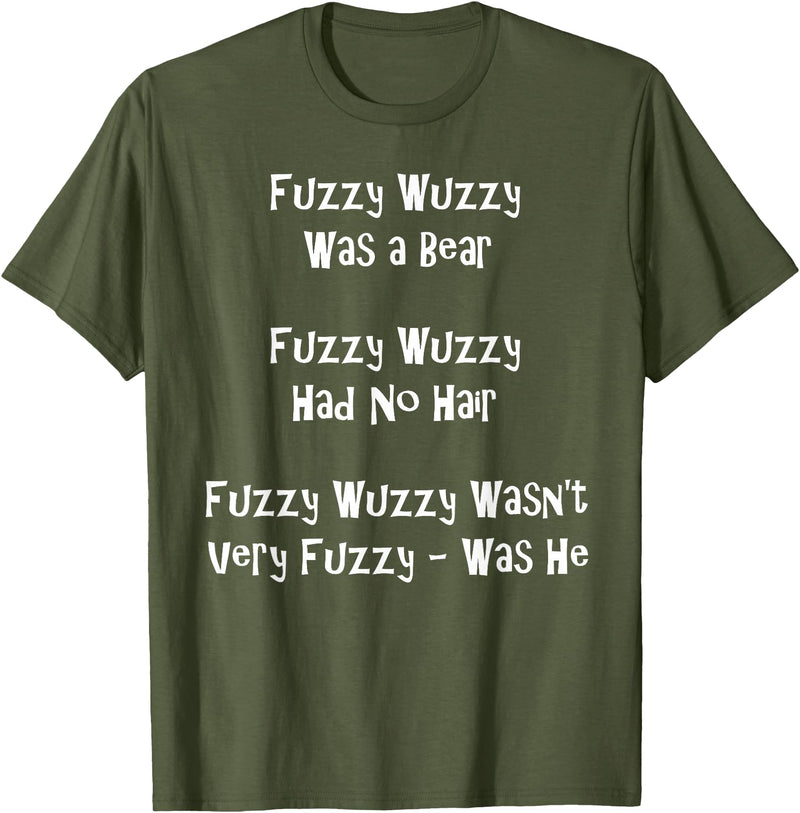 Speech Therapist Gifts - Tongue Twisters! Fuzzy Wuzzy Was a Bear... Best Tongue Twister Gift T-Shirt - Olive Green