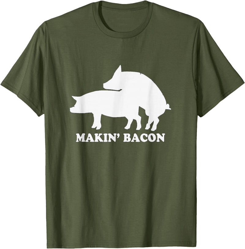 Chris T-Shirt makin bacon t-shirt pork bacon shirt pigs T-Shirt - Olive Green