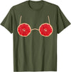 SH Halloween Lazy Costumes Grapefruit Bra Costume Women Cute Fruit Halloween Costume T-Shirt - Olive Green