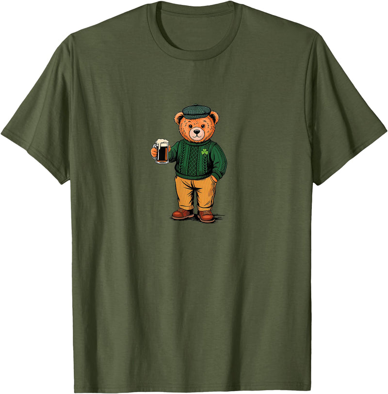 St Patricks Day Bear t -shir t St Patricks Day Bear T-Shirt - Olive Green