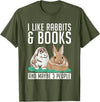 I Like Rabbits & Books and Maybe 3 People Cute Rabbit Lover T-Shirt in Olive Green