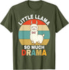 Caticorn Shirt Llama Shirt Kids Boys Toddler Little Llama So Much Drama T-Shirt - Olive Green