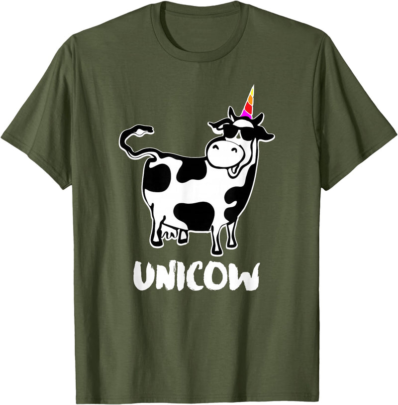 Cool Cow Lover Shirts & Funny Dairy Farmer Gifts Unicow. Cute Dairy Cow Farmer Shirt Funny Cow Lover Gift T-Shirt - Olive