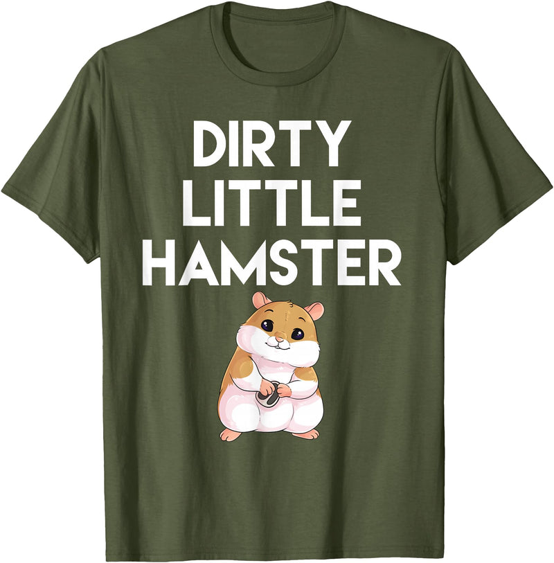 Dirty Little Hamster Cute Hamster Picture T-Shirt - Olive Green