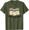 Llama Gifts For Llama Lovers Llama Squad Team Llama Matching Sunglasses LLamas T-Shirt - Olive Green