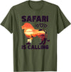 Special Lion Safari Gifts Lion Safari Is Calling T-Shirt - Olive Green
