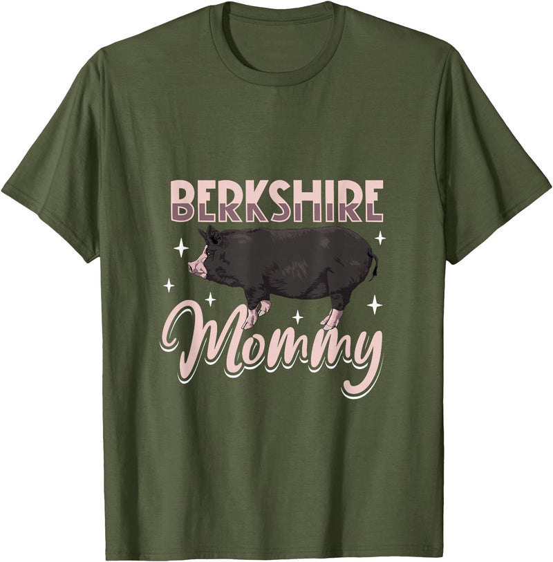 Creative Berkshire Pig designs Berkshire Pig Mommy T-Shirt - Olive Green
