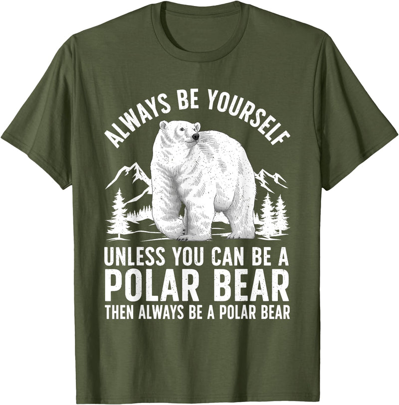Polar Bear Gift Polar Bear Accessories & Stuff Cool Polar Bear Design For Men Women Animal Polar Bear Lover T-Shirt - Olive Green