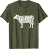 Beef Steak Cow Butcher Cuts Teez Cow T-Shirt T-Shirt - Olive Green