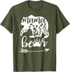 Women Floral Mama Bear TShirt Mama Bear Mom Women Floral Mama Bear Mom Bear Mommy Bear Floral Mama Bear T-Shirt - Olive Green
