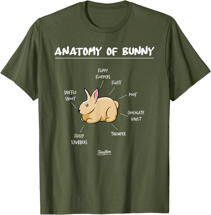 Anatomy of Bunny Rabbit T-Shirt in Olive Green