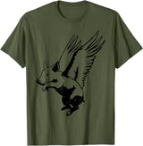 Flying Pig Funny Animals Flying Pig with Wings Fly Pig Lovers T-Shirt - Olive Green