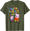 Peppa Pig Muddy Puddles Jump! Peppa & George Having Fun T-Shirt - Olive Green